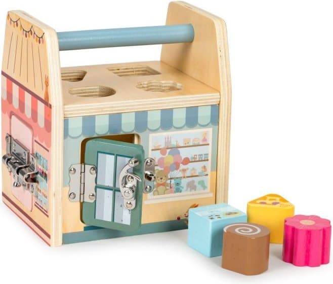 ECOTOYS Dřevěná motorická kostka