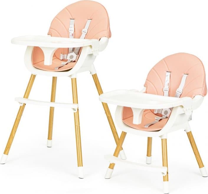 ECOTOYS Jídelní židlička 2v1 Růžová