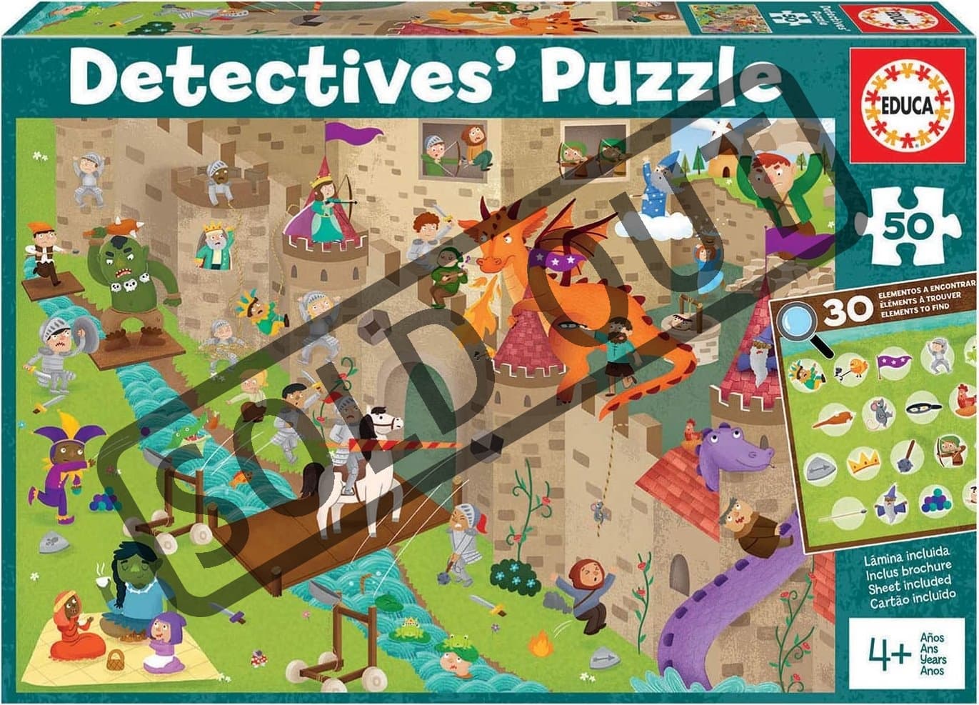 EDUCA Detektivní puzzle Hrad 50 dílků