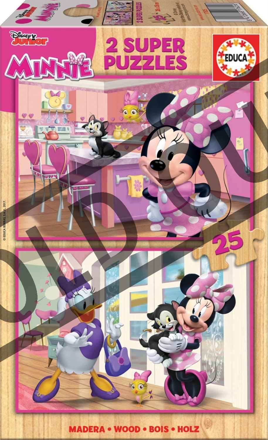 EDUCA Dřevěné puzzle Minnie 2x25 dílků
