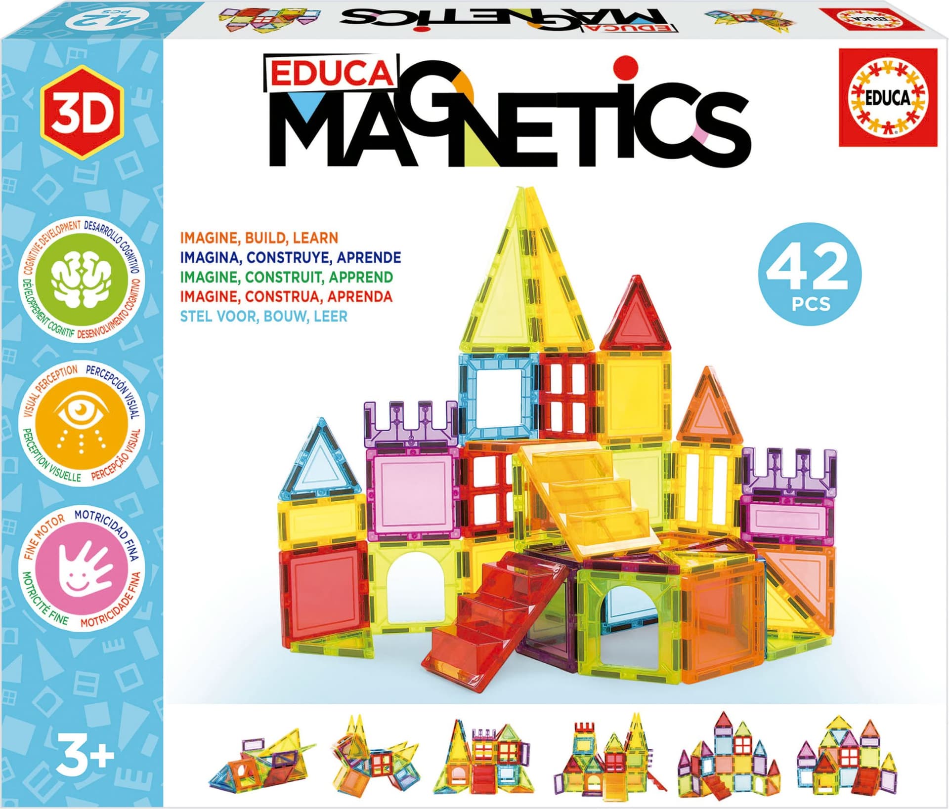 EDUCA Magnetická stavebnice Magnetics 42 díků