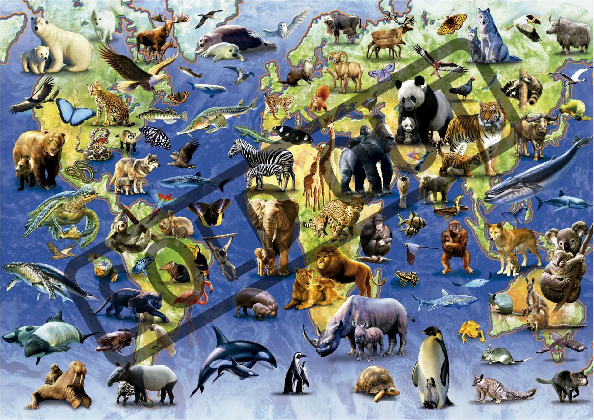 EDUCA Puzzle 100 ohrožených druhů 500 dílků
