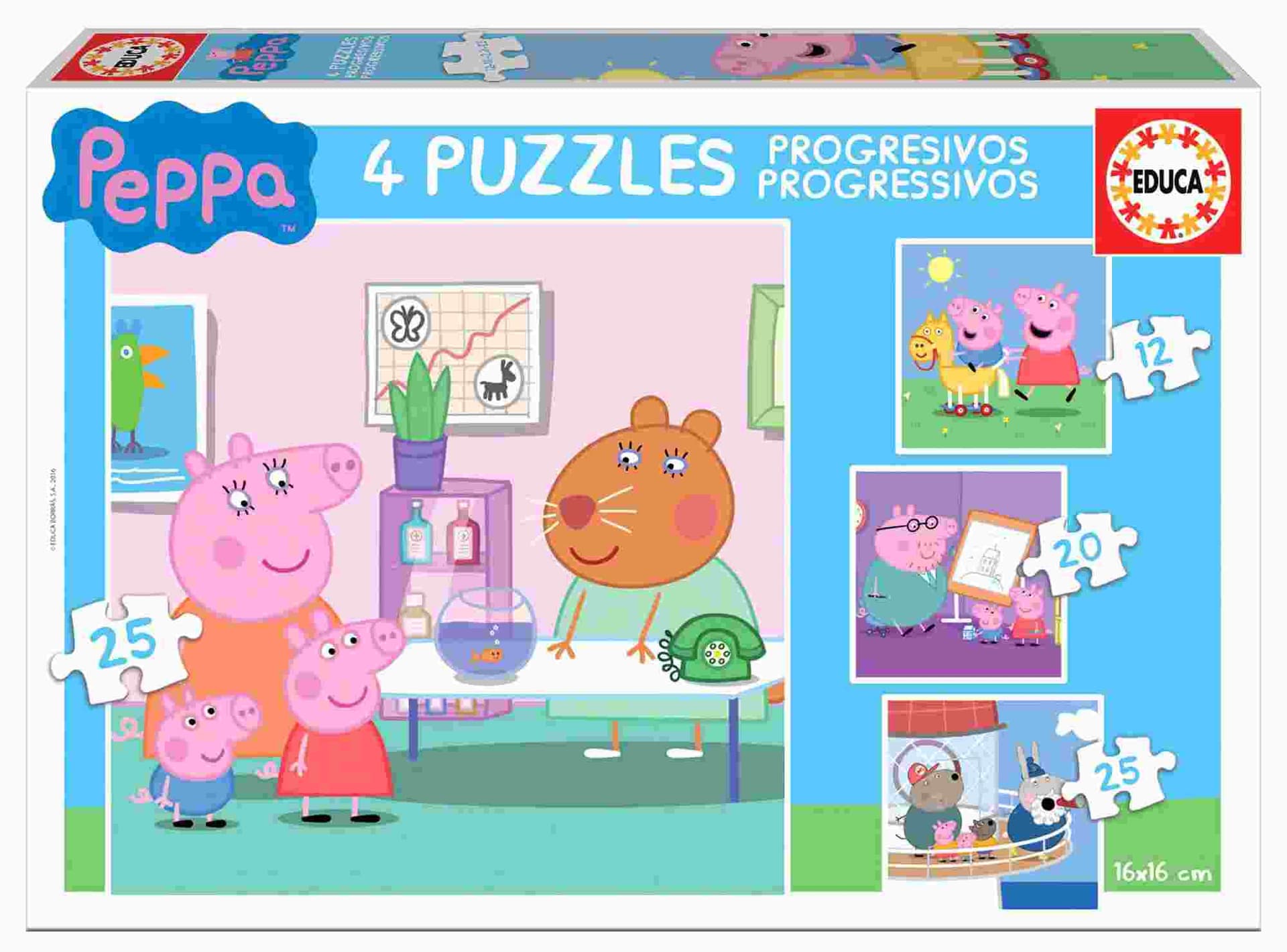 Educa - Puzzle 4in1 Peppa Pig - 1-39 dielov