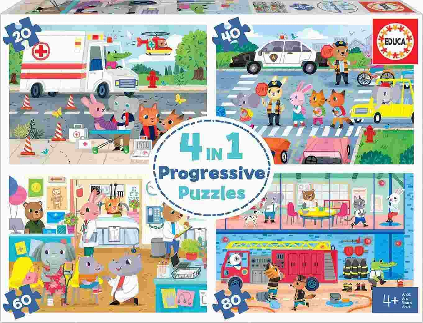 Educa - Puzzle 4in1 Rescuers - 40-99 dielov