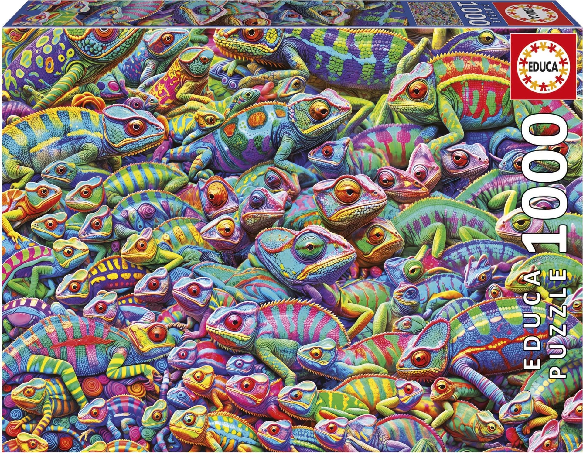 EDUCA Puzzle Chaos mezi chameleony 1000 dílků
