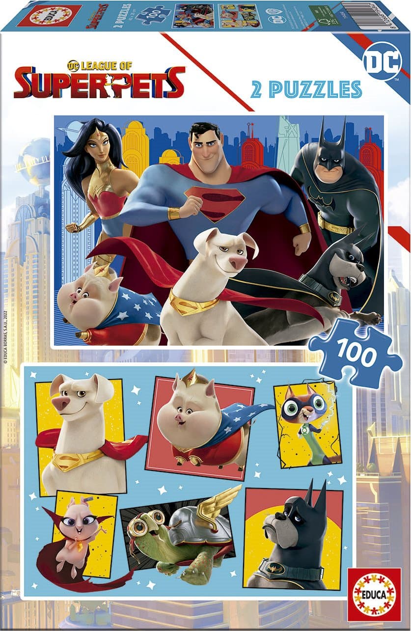 EDUCA Puzzle DC Liga supermazlíčků 2x100 dílků