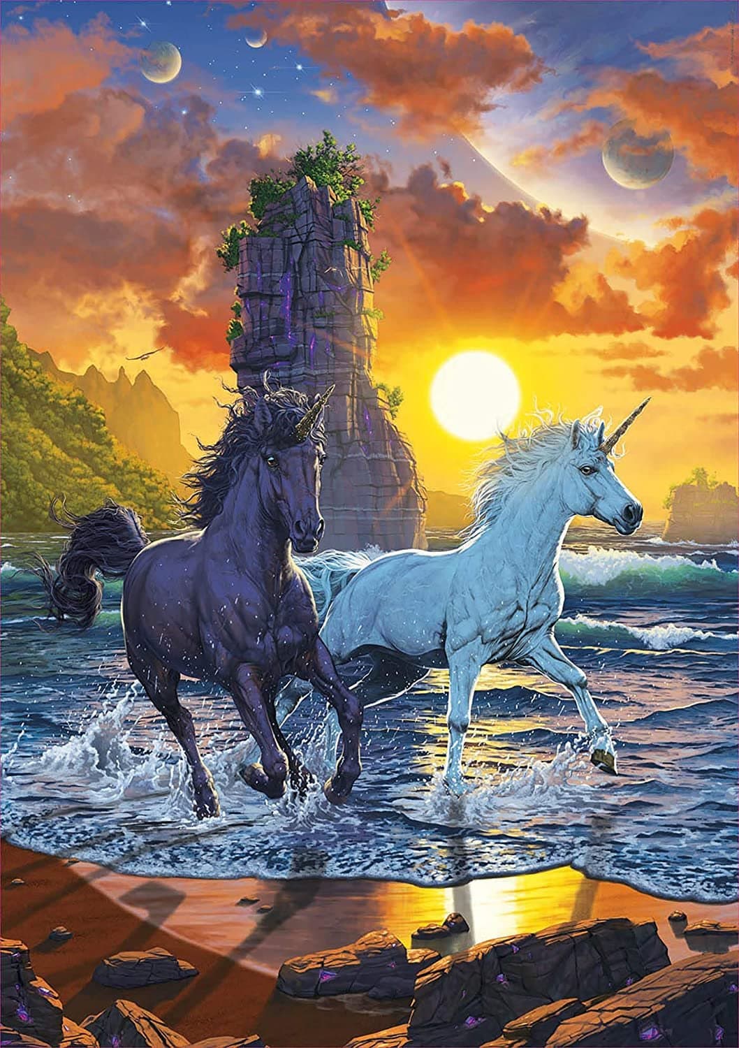 EDUCA Puzzle Jednorožci na pláži 1000 dílků