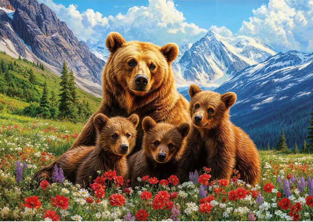 EDUCA Puzzle Medvědi Grizzly 1000 dílků