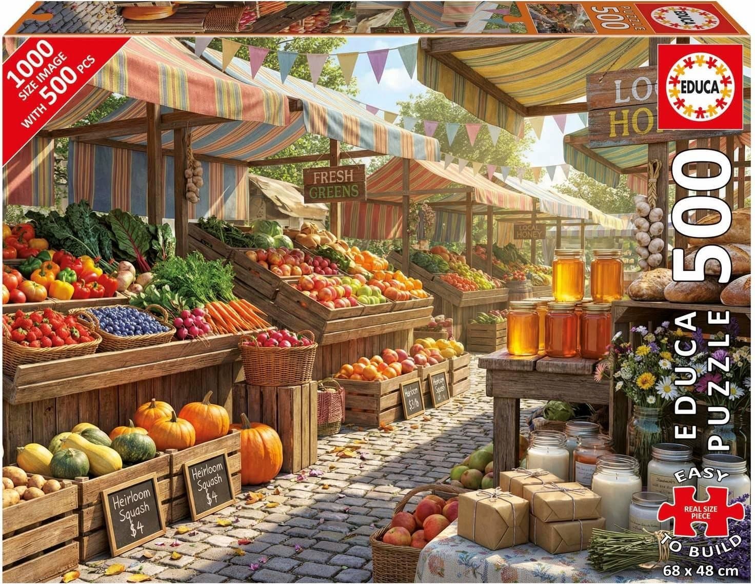 EDUCA Puzzle Slunečný farmářský trh 500 dílků