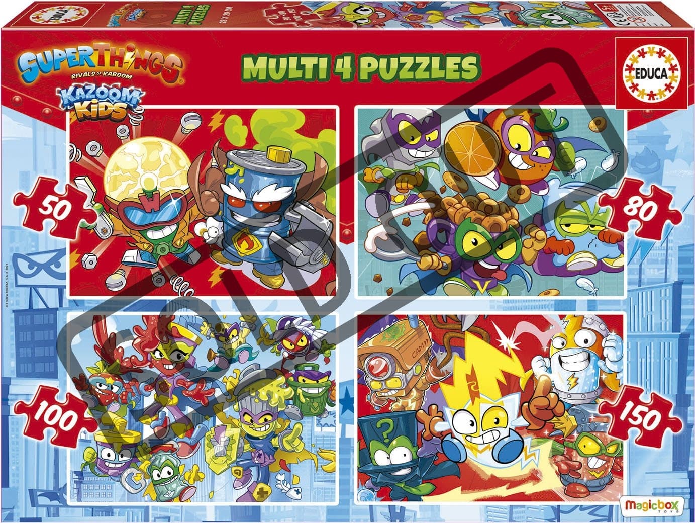 EDUCA Puzzle Superthings 4v1 (50,80,100,150 dílků)