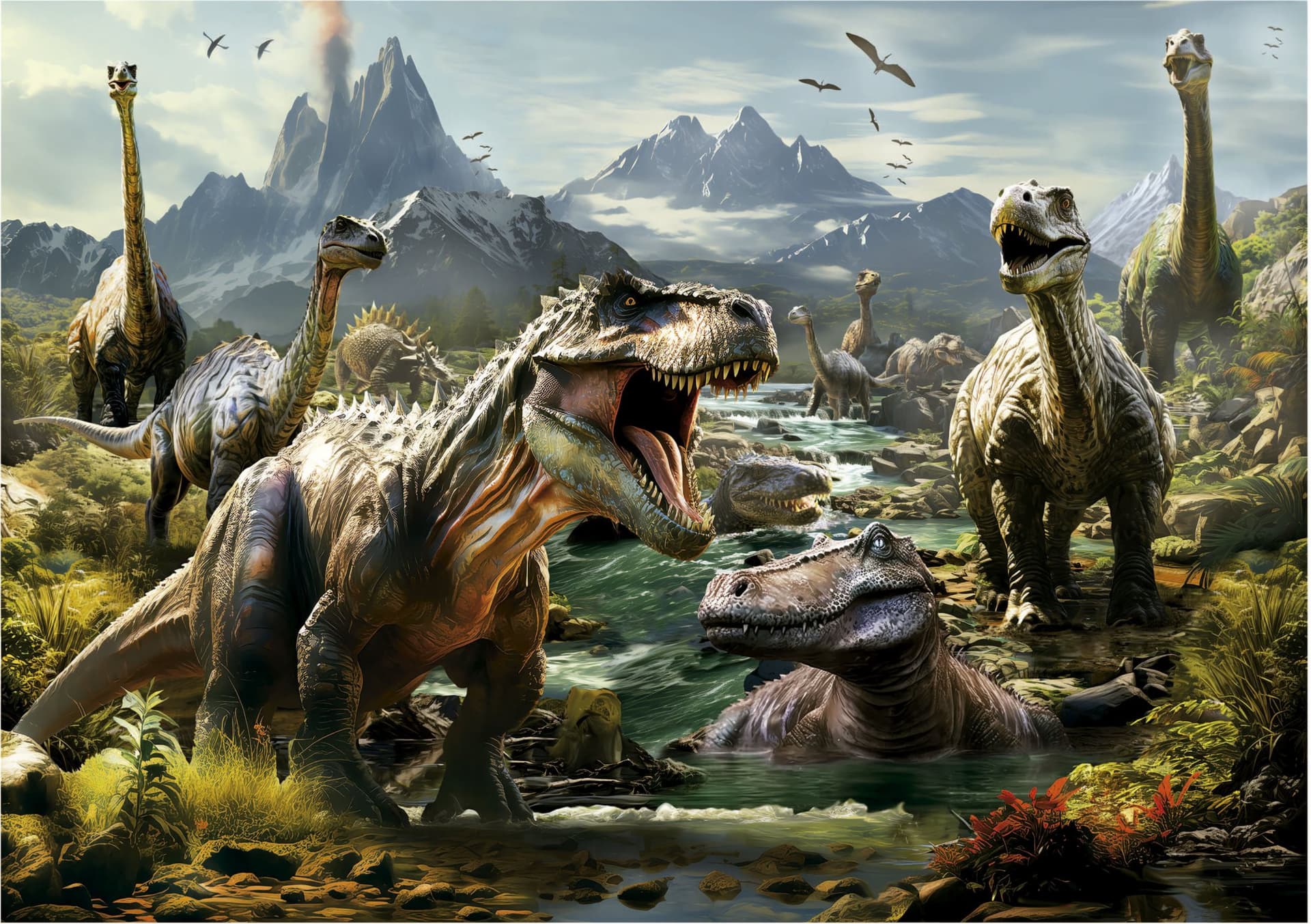 EDUCA Puzzle Zuřiví dinosauři 1000 dílků