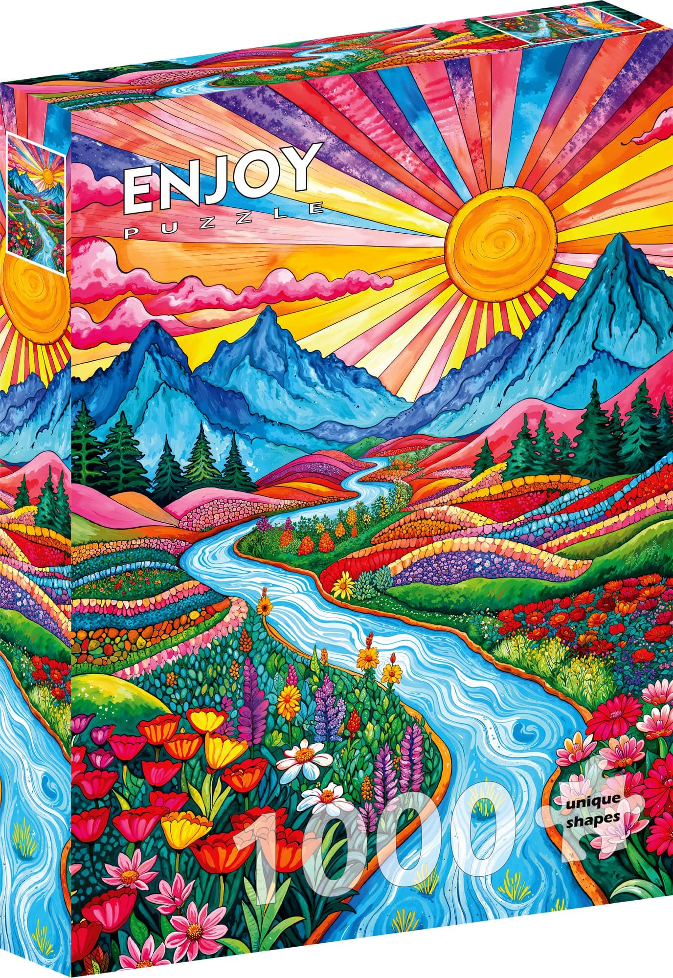 ENJOY Puzzle Barevná vysočina 1000 dílků