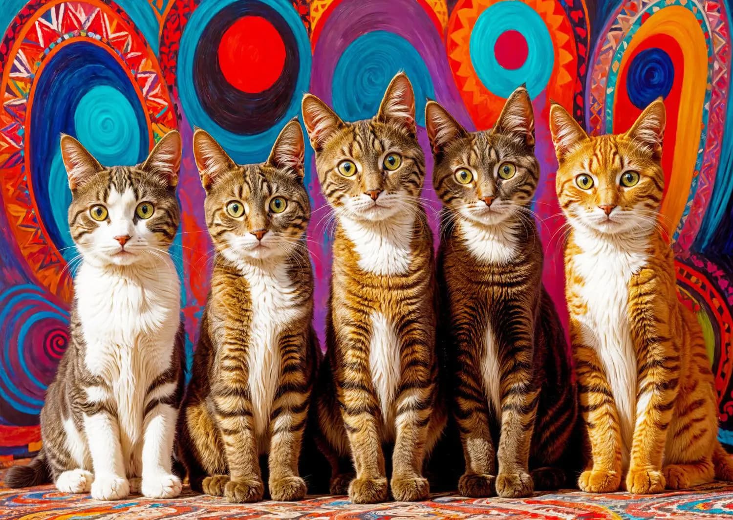 Enjoy - Puzzle Five Cats - 1000 dielov