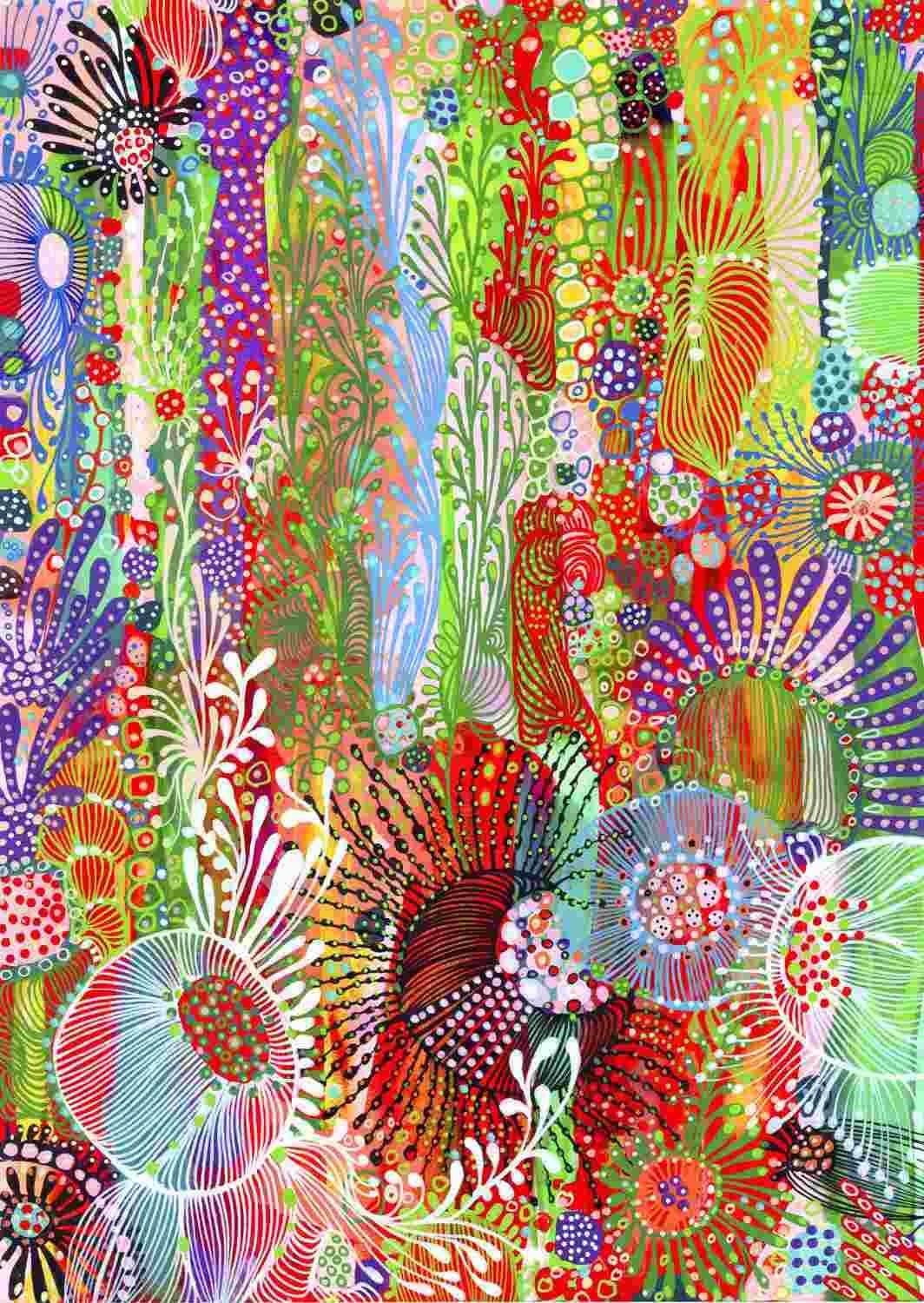 Enjoy - Puzzle Floral Curtain - 1000 dielov