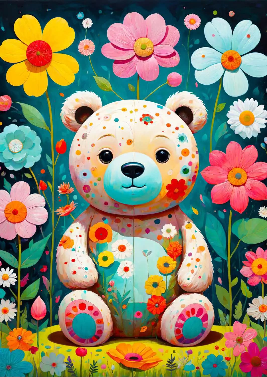 Enjoy - Puzzle Flower Teddy Bear - 1000 dielov
