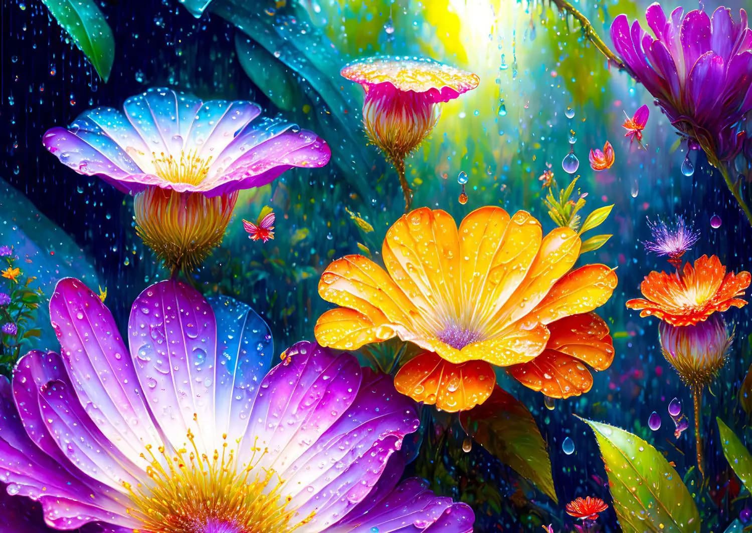 Enjoy - Puzzle Flowers in the Rain - 1000 dielov
