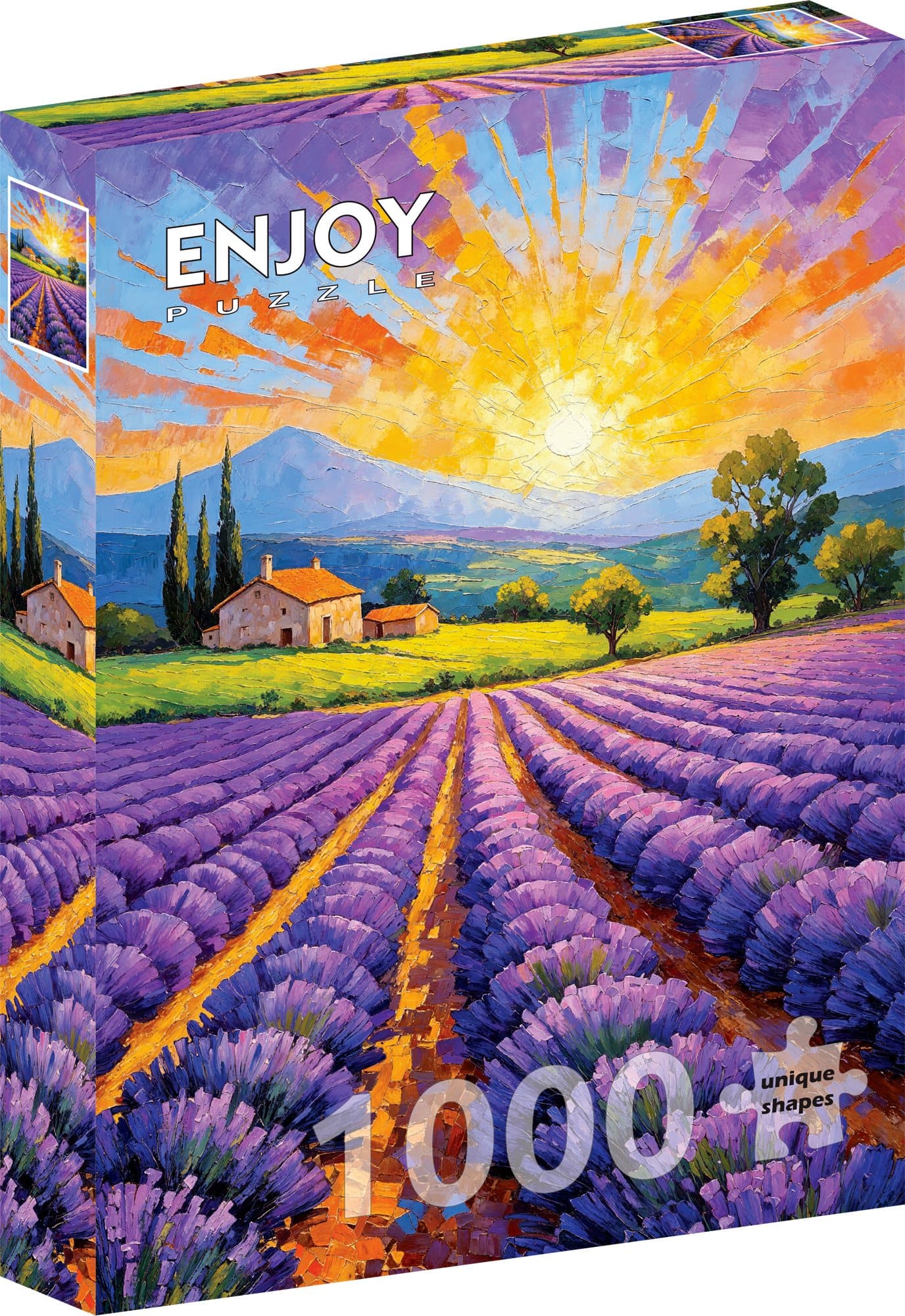 ENJOY Puzzle Levandulový západ slunce 1000 dílků