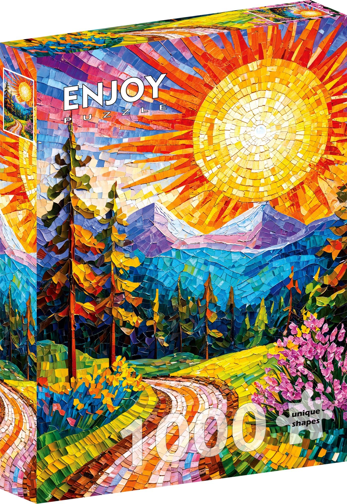 ENJOY Puzzle Mozaikový východ slunce 1000 dílků