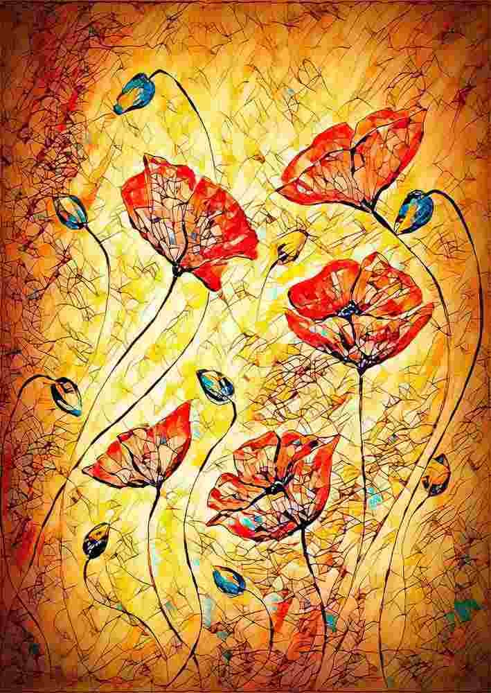Enjoy - Puzzle Red Poppies Painting - 1000 dielov