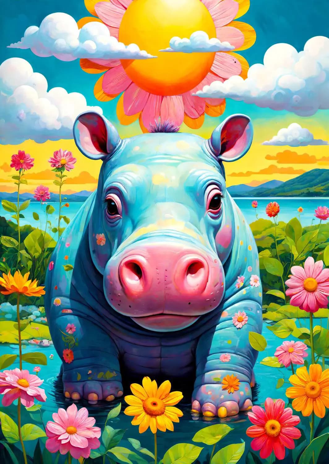 Enjoy - Puzzle Sunny Hippo - 1000 dielov