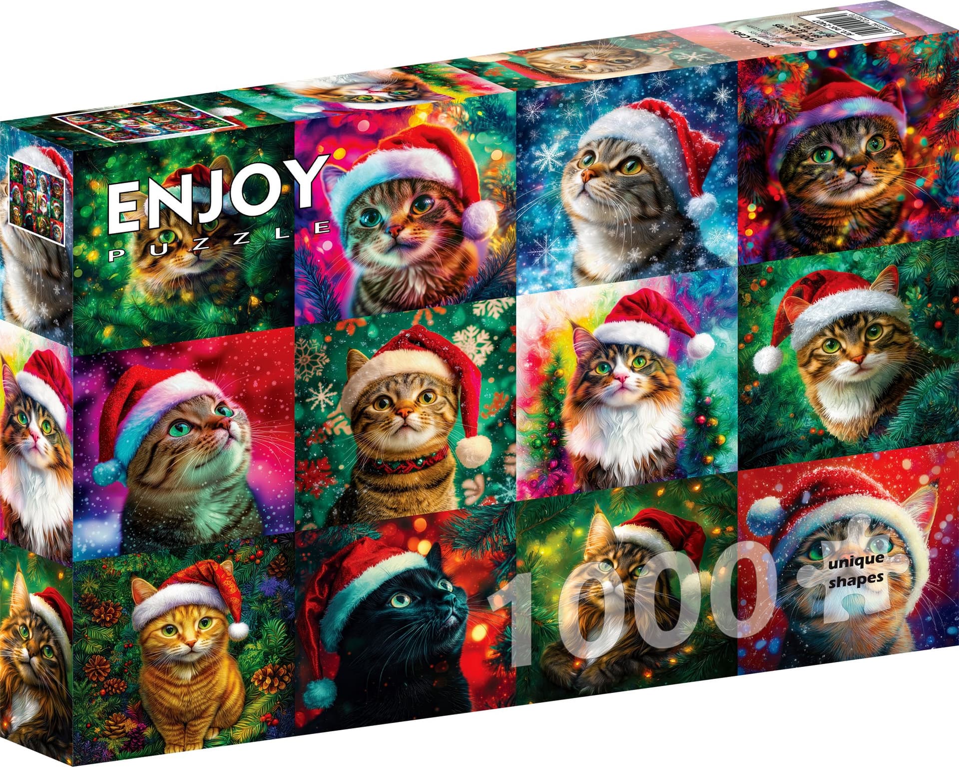 ENJOY Puzzle Vánoční kočky 1000 dílků