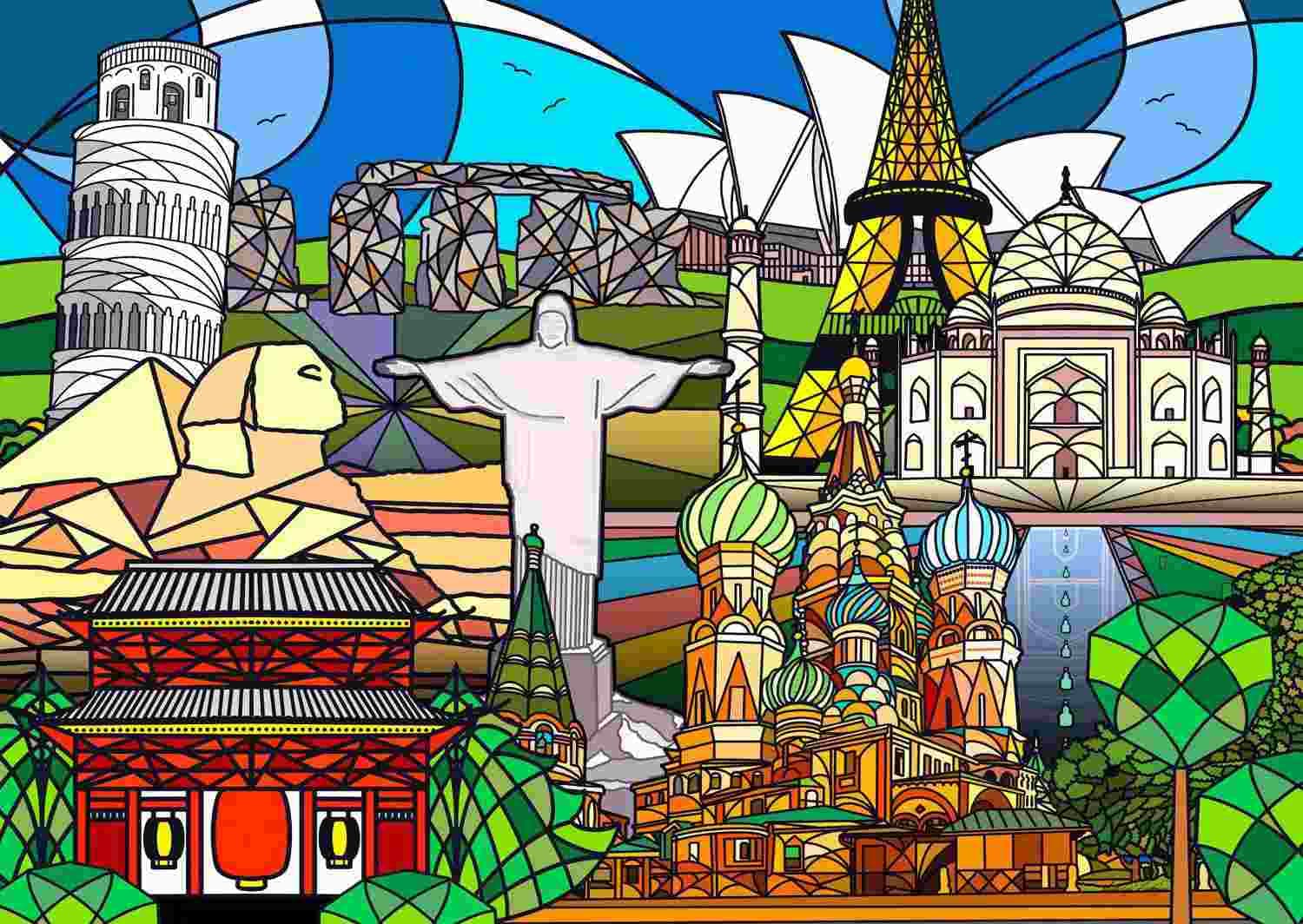 Enjoy - Puzzle World Landmarks - 1000 dielov