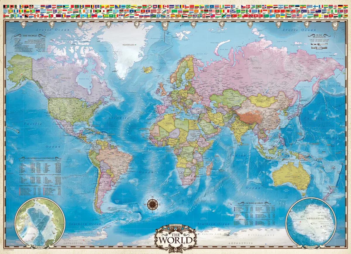 Eurographics - Puzzle World map - 1000 dielov