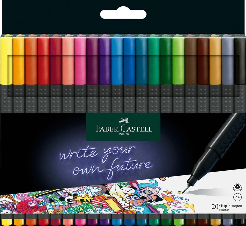 Faber-Castell Popisovače Grip 20ks - 0,4mm