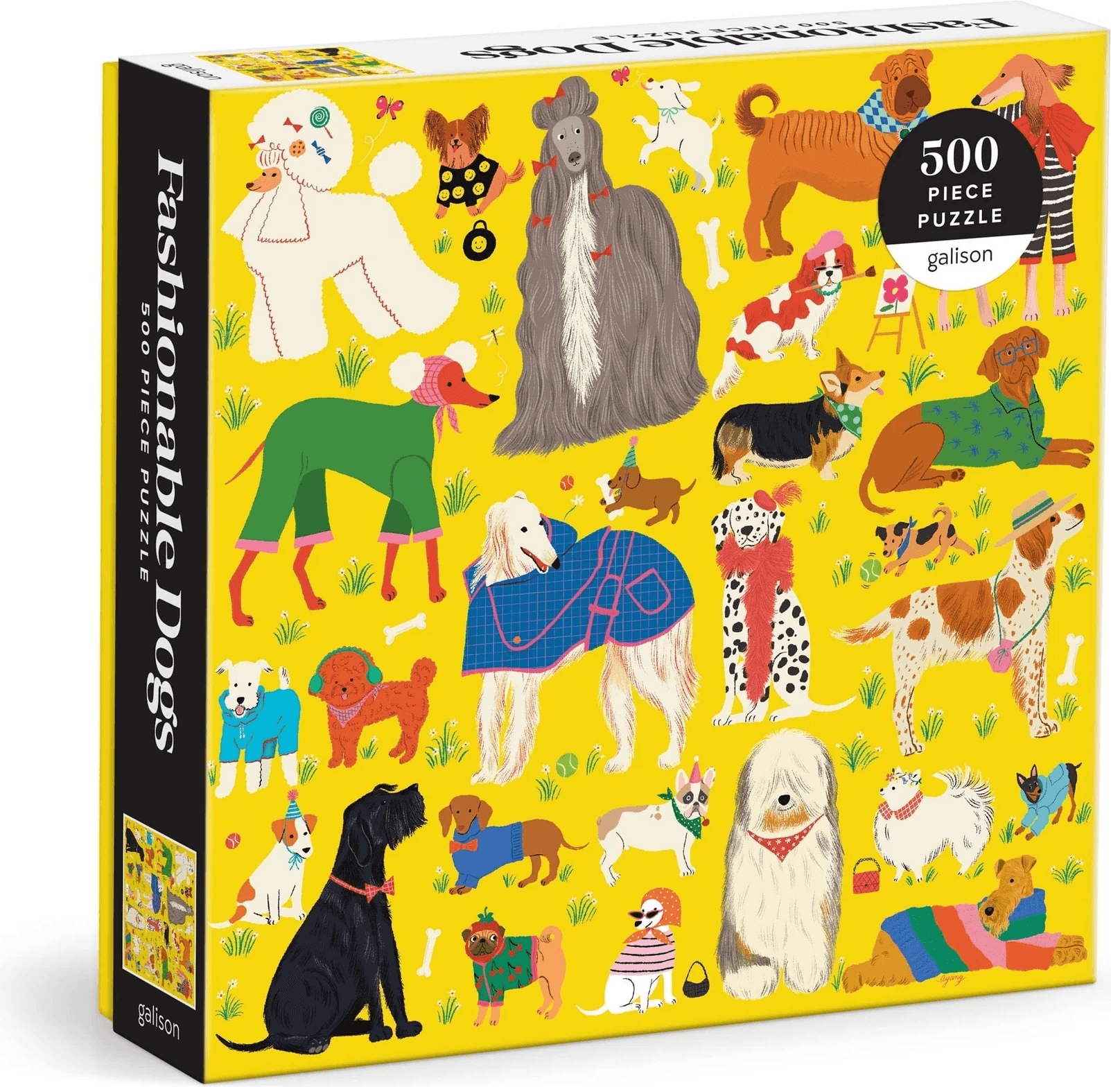 GALISON Čtvercové puzzle Fashion psi 500 dílků