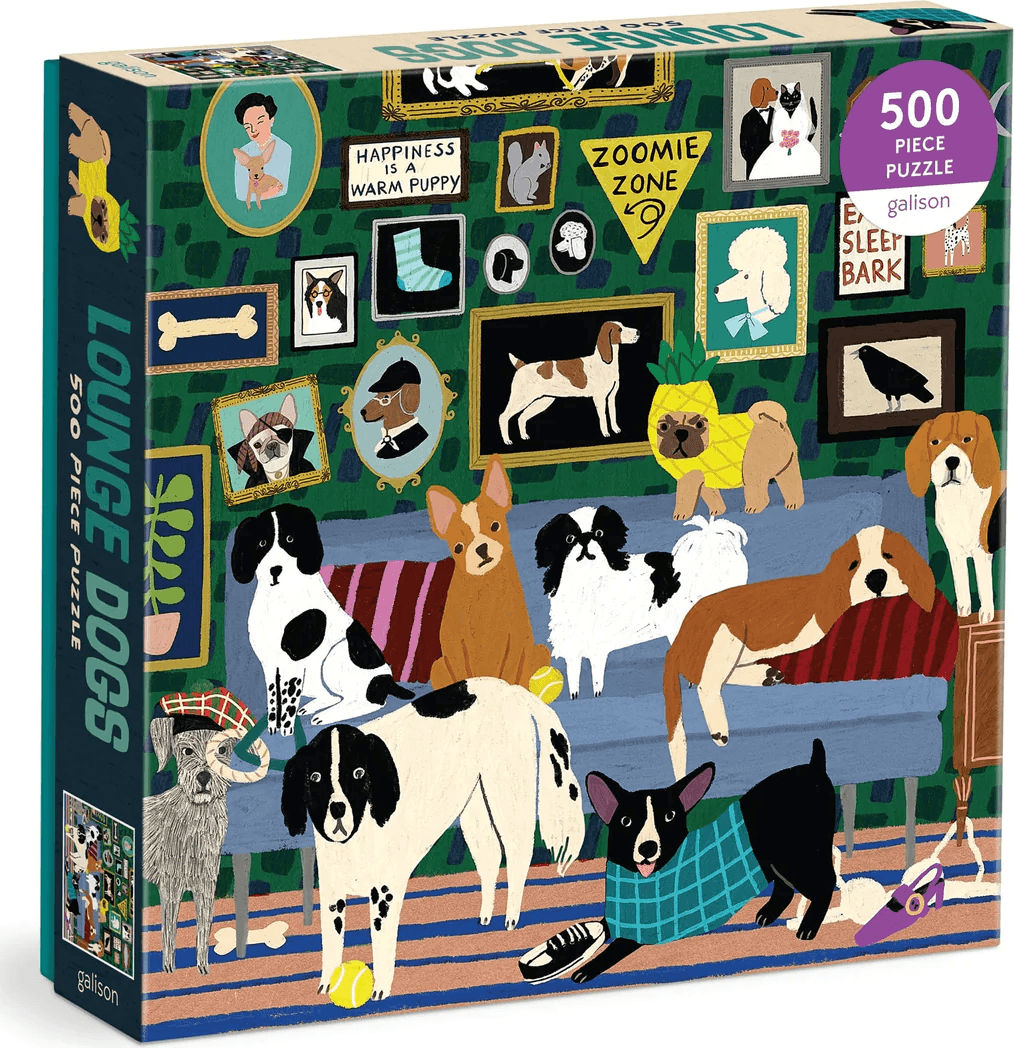 GALISON Čtvercové puzzle Psi v salonku 500 dílků