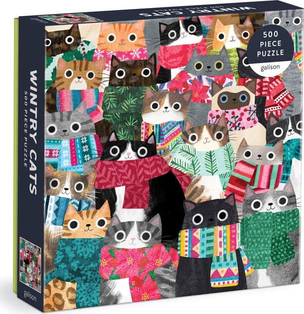 GALISON Čtvercové puzzle Zimní kočky 500 dílků