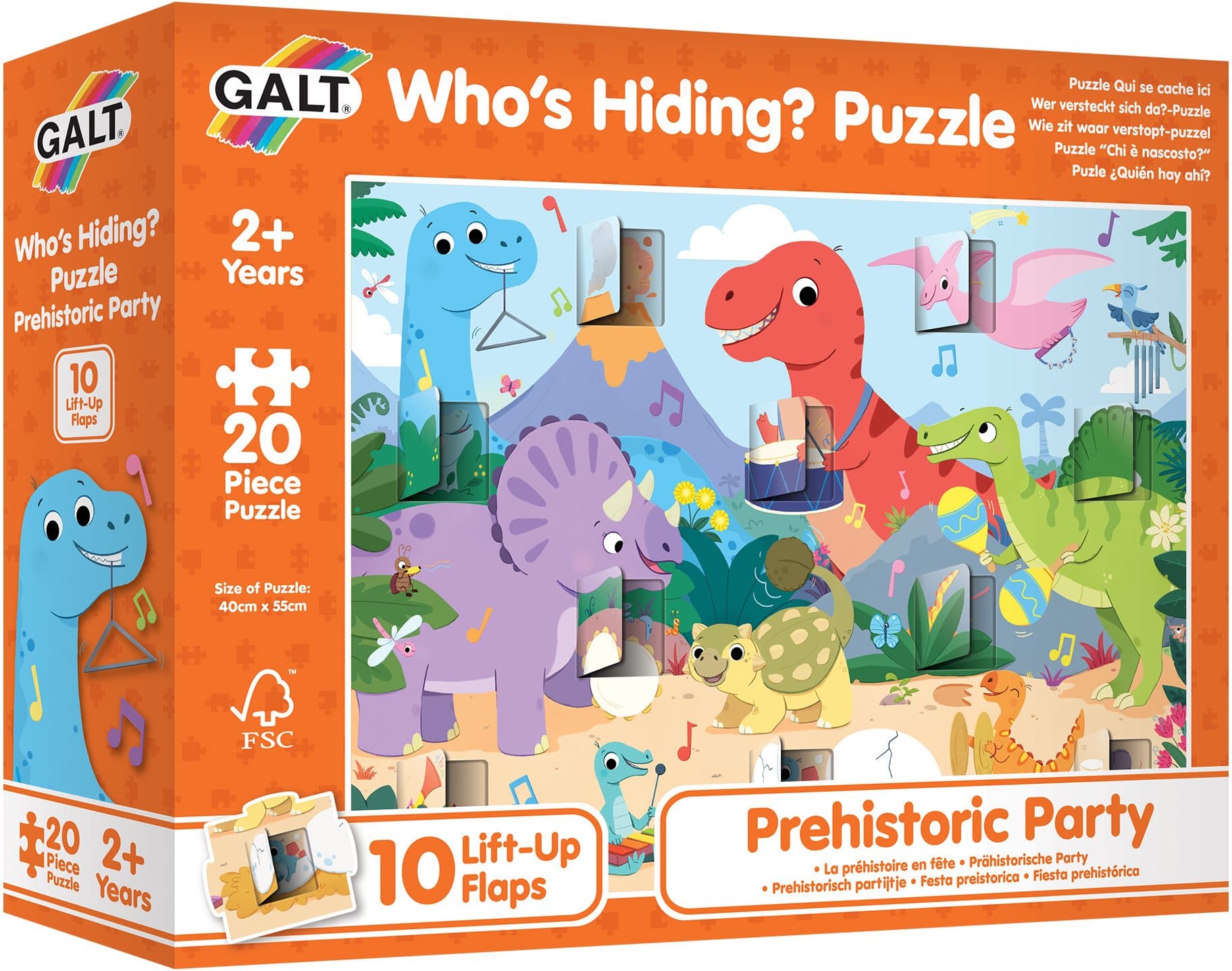GALT Okénkové puzzle Dinosauři 20 dílků