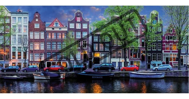 GIBSONS Panoramatické puzzle Amsterdam 636 dílků