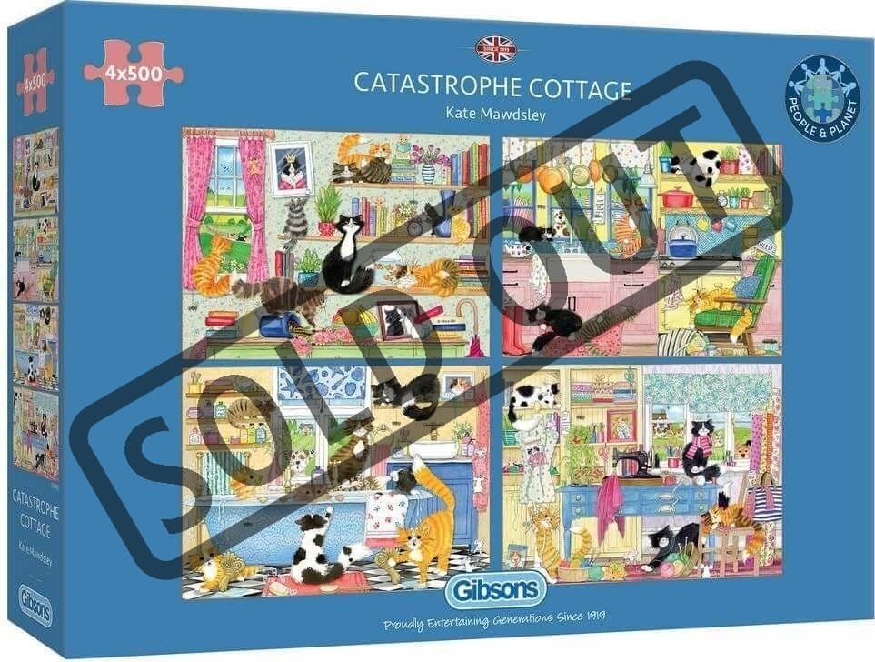 GIBSONS Puzzle Kočičí katastrofa 4x500 dílků
