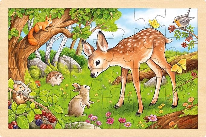 GOKI Dřevěné puzzle Koloušek 24 dílků