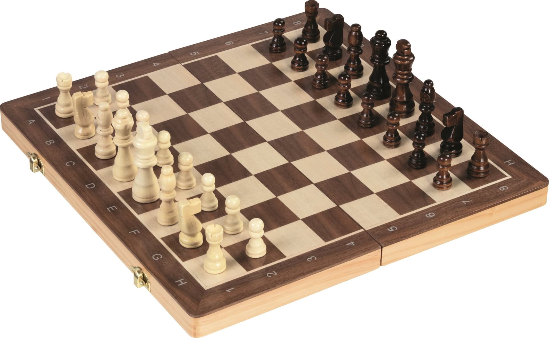 GOKI Dřevěné šachy 2v1 magnetické