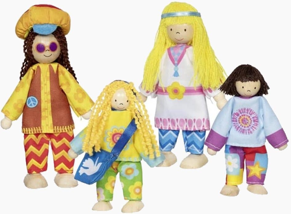 GOKI Panenky Hippie rodina 4 ks