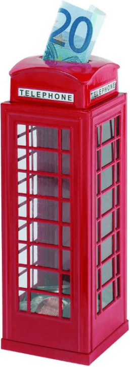 GOKI Plechová pokladnička: Telefonní budka
