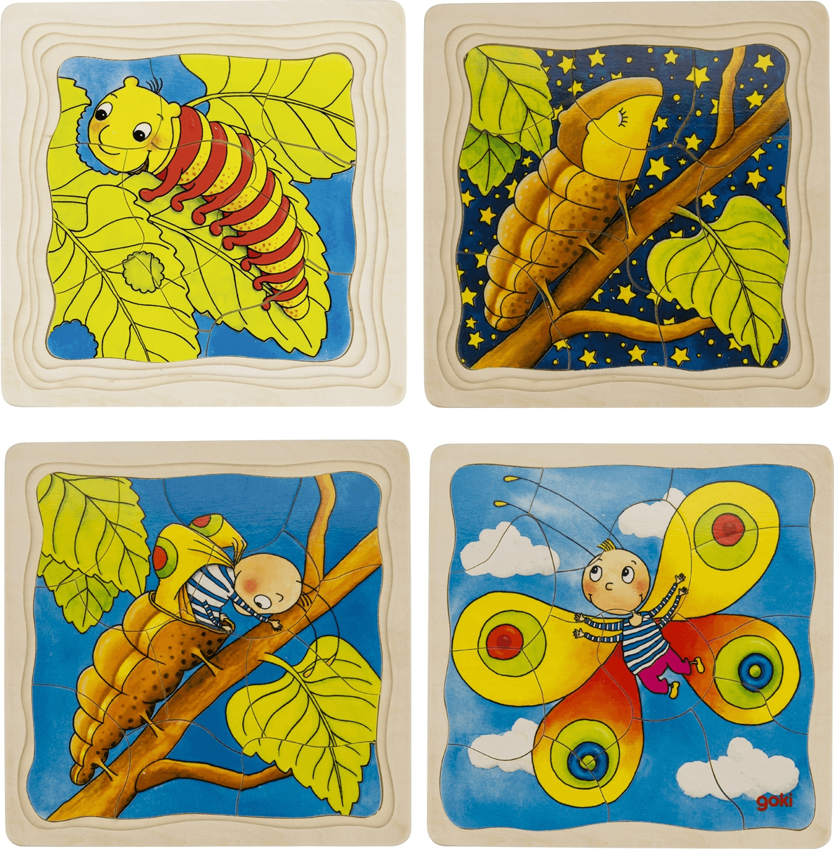 GOKI Vývojové dřevěné puzzle Motýl