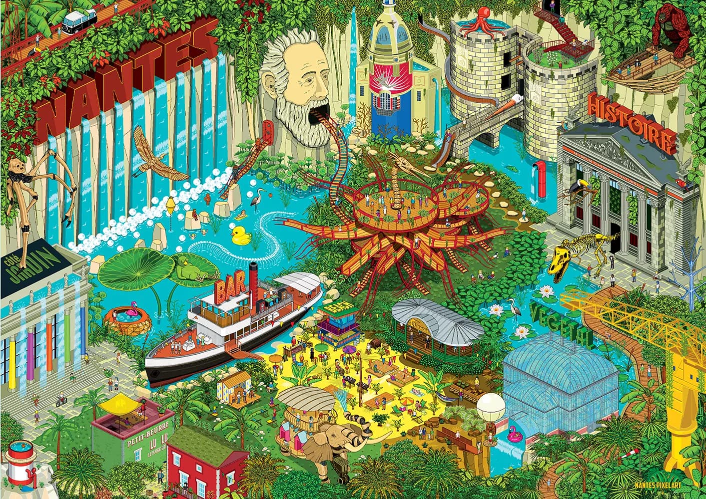 Grafika - Puzzle Nantes - Vegetal - 2000 dielov