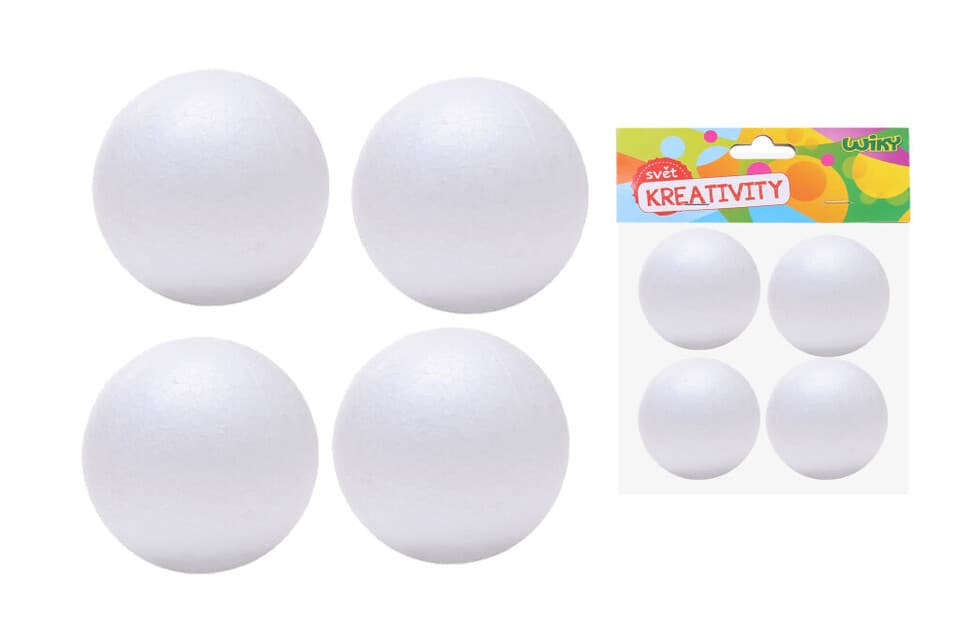 Guľa dekoračná polystyrénová 7cm 4ks