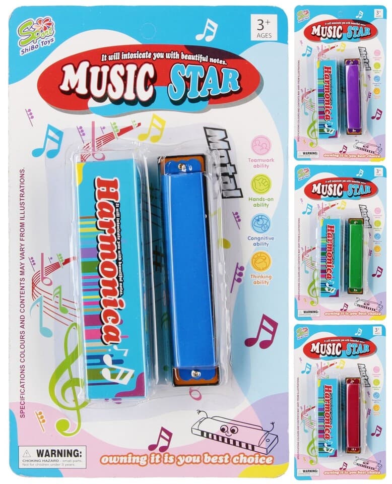 Harmonika kov farebná 13cm - zelená