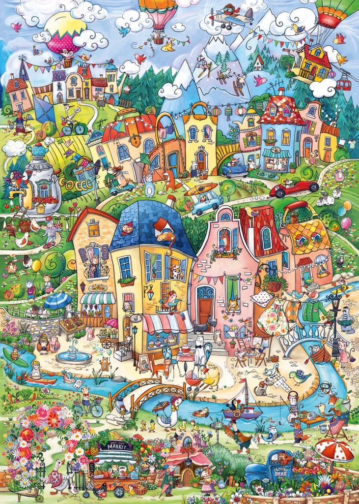 HEYE Puzzle Happy Town: Dobré ráno! 1000 dílků