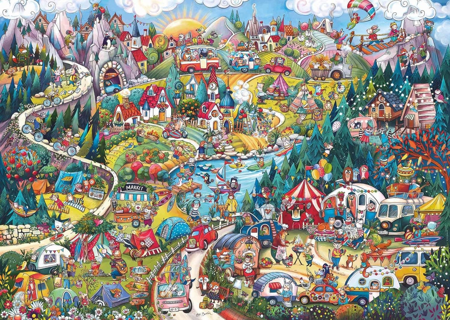 HEYE Puzzle Jeďte tábořit! 2000 dílků