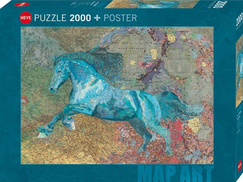 HEYE Puzzle Map Art: Kůň 2000 dílků