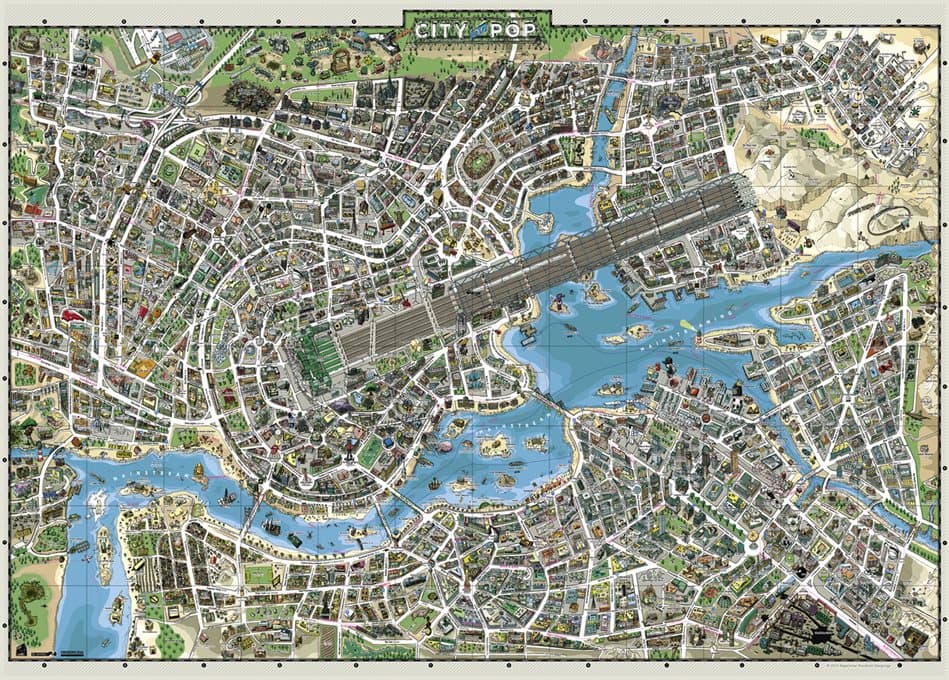 HEYE Puzzle Map Art: Město popu 2000 dílků