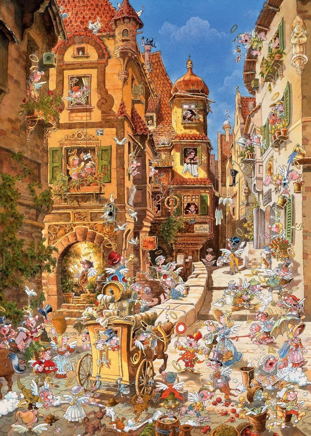 HEYE Puzzle Romantic Town: Ve dne 1000 dílků