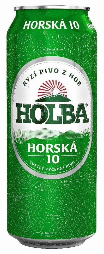 HOLBA Horská 10  svetlé pivo v plech. 4,2% 0,5L