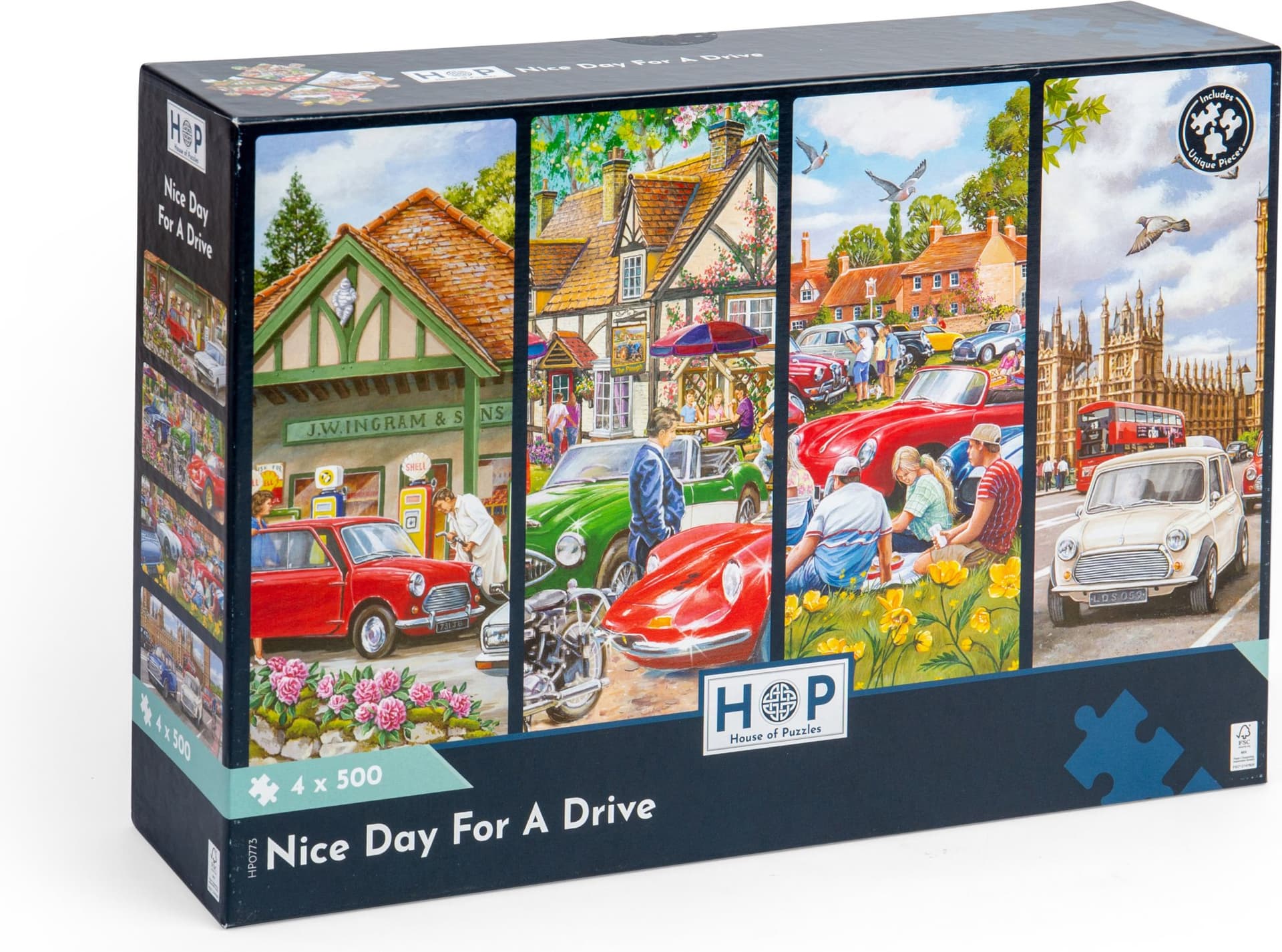 HOP Puzzle Hezký den na projížďku 4x500 dílků