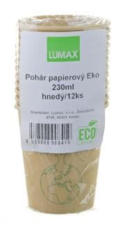 HP Pohár papierový EKO 230ml hnedý/12ks